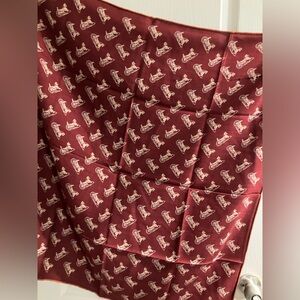 Silk Wool Blend Scarf Shawl Poncho horse carriage Reversible Handrolled NWOT